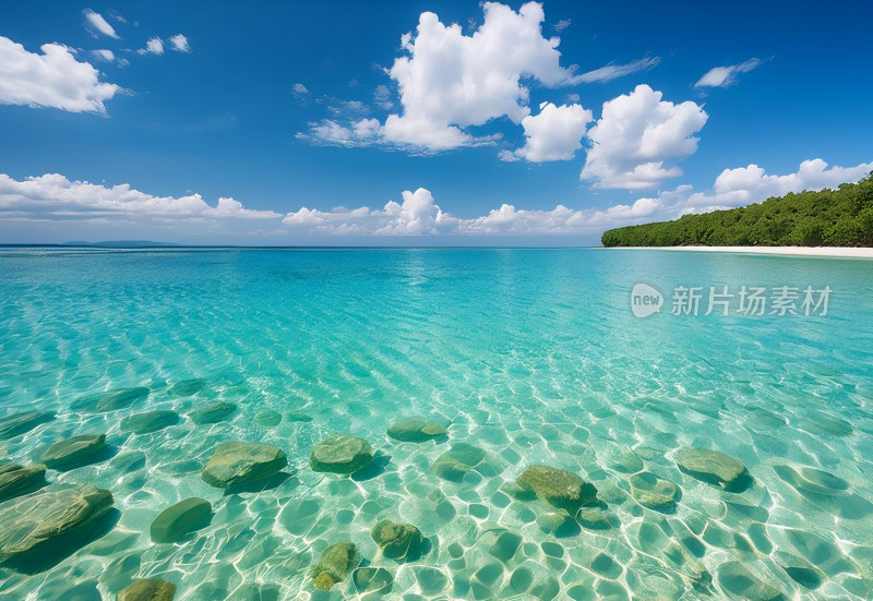 大海岛屿天空海水蓝天