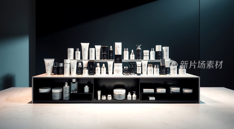 高端护肤品展示黑白简约风格