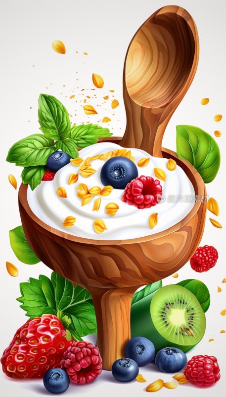 纯白酸奶勺映衬