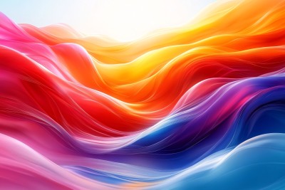 彩色流动波浪插画背景 彩色流动波浪插画背景