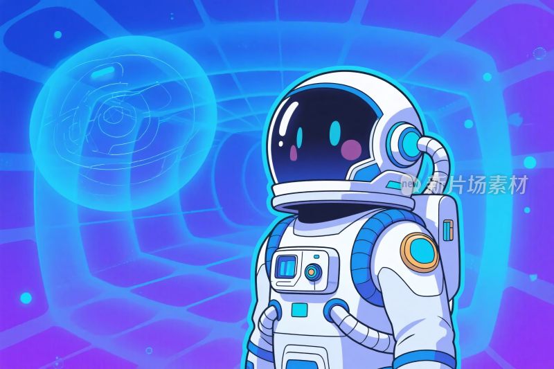科幻卡通宇航员插画