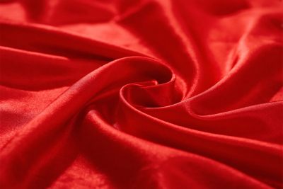 红色布料纹理特写
