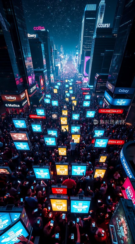 繁华都市夜幕下的科技盛宴