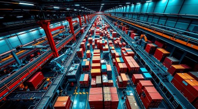 智能物流中心高效运作的集装箱仓库