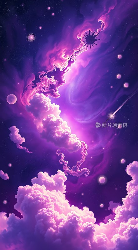 紫霞满天星河璀璨