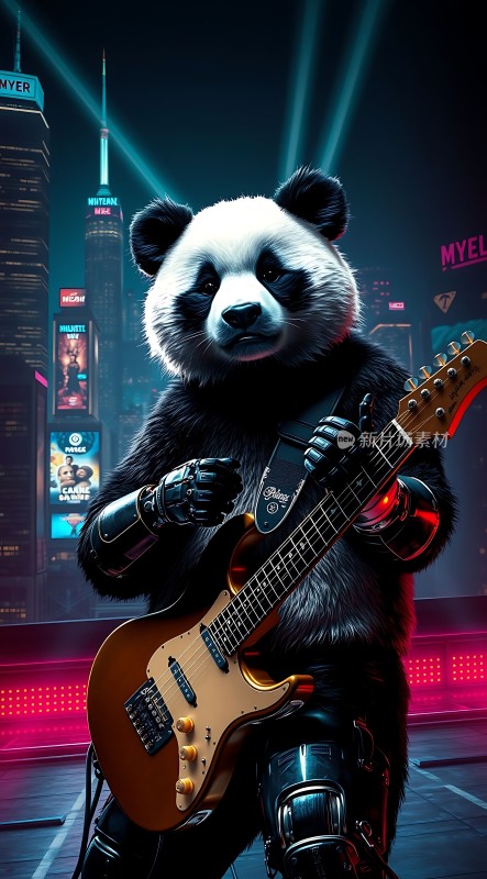 熊猫机器人弹吉他