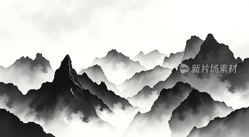 云雾缭绕的山脉