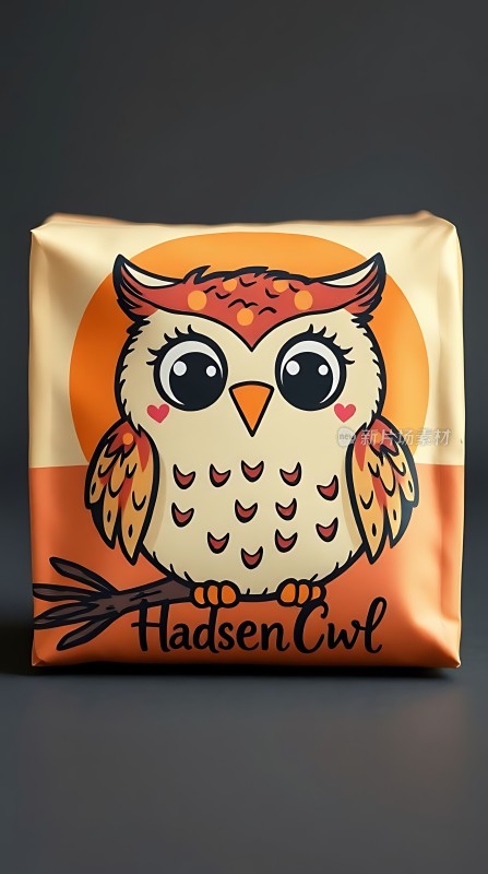 可爱猫头鹰图案包装袋