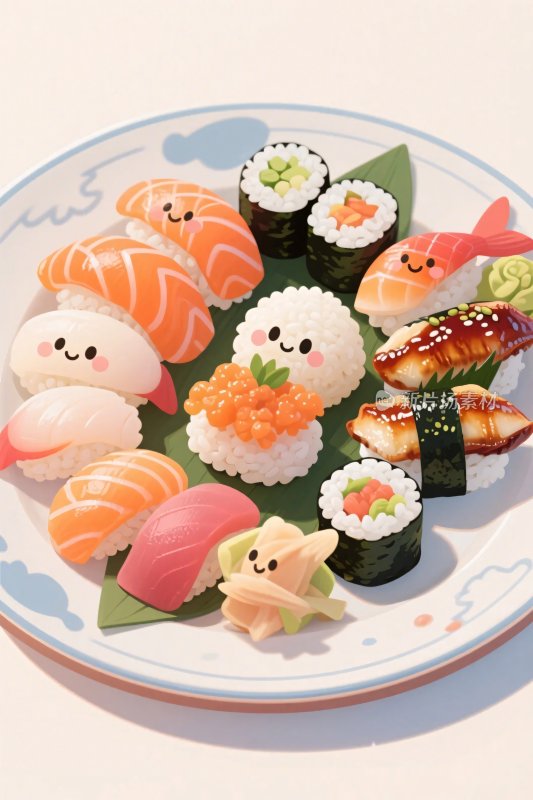 可爱创意寿司插画