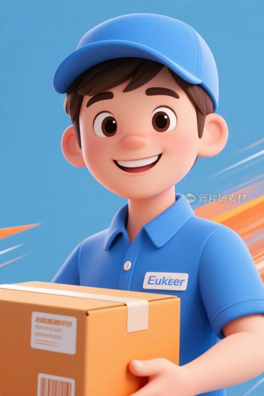 配送员快递箱插画