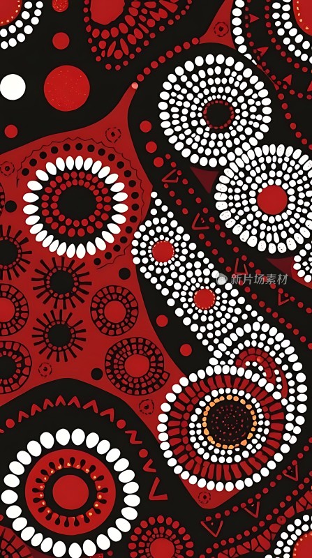 红色与黑色交织的艺术图案