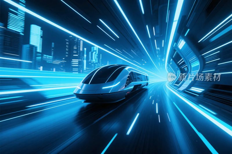 未来科技列车高速隧道