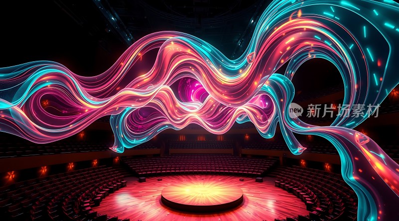 舞台上的炫彩光束