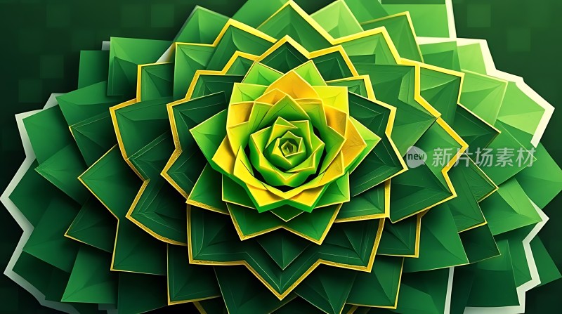 绿色渐变花朵艺术图案