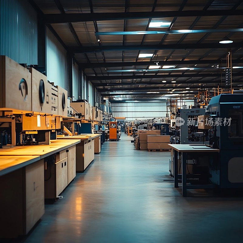 工业车间里的繁忙生产场景