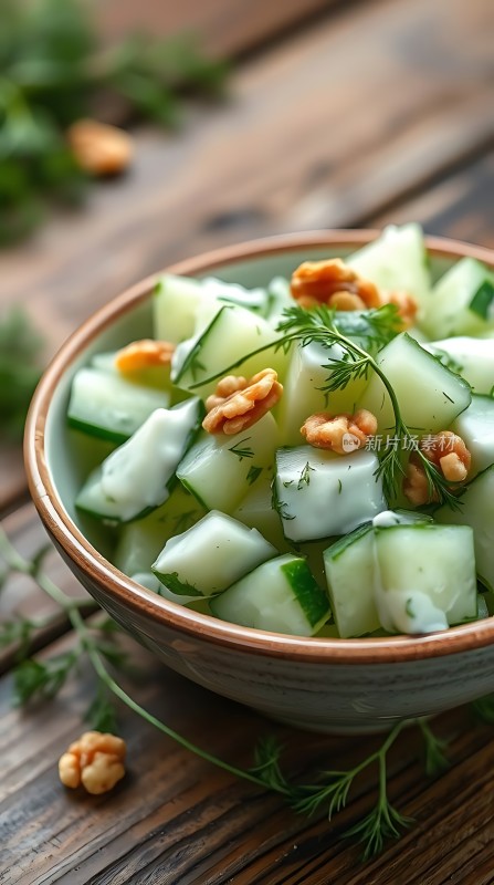 清新黄瓜沙拉核桃点缀美味又健康！