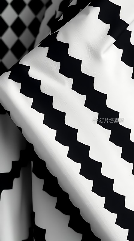 黑白条纹布料纹理特写