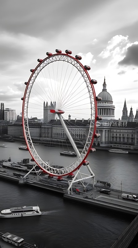 伦敦眼与泰晤士河美景