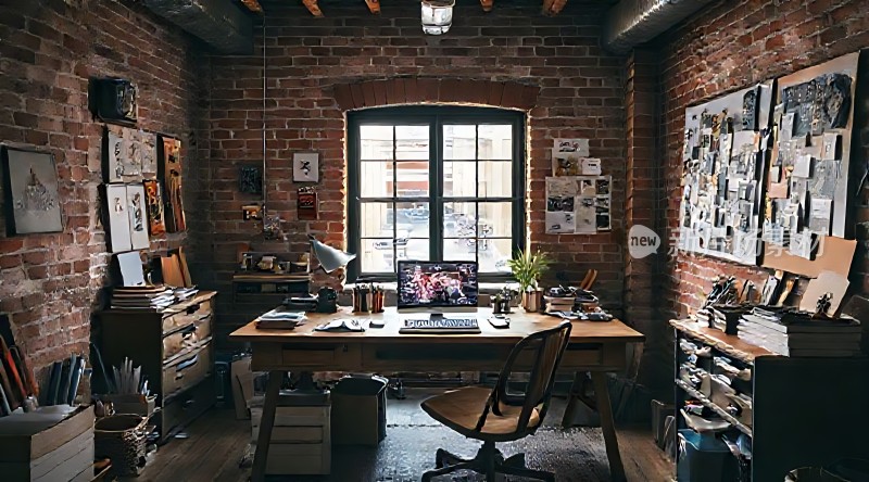 砖墙书桌创意空间