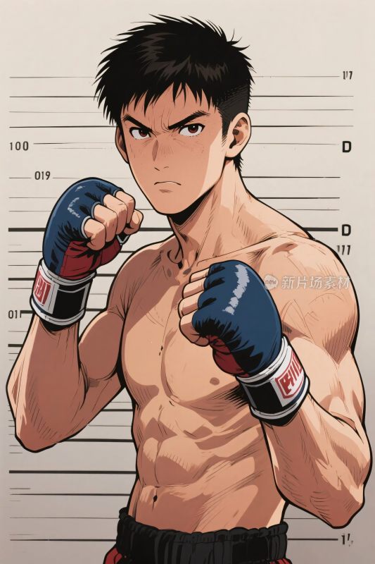 拳击插画人物形象