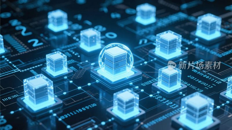 科技数码方块插画