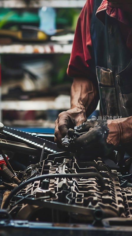 维修工人的专注时刻