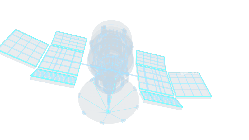 太空航天器科幻透明网格线框机械机甲飞行器
