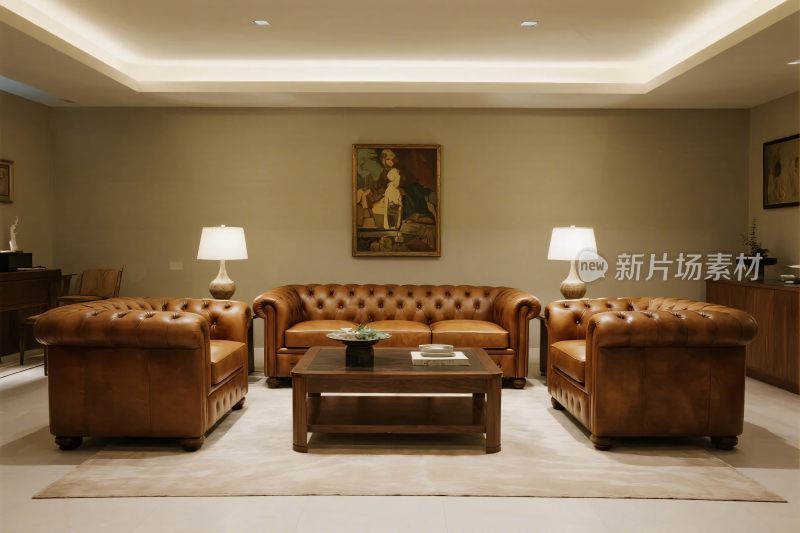 现代客厅沙发布置场景