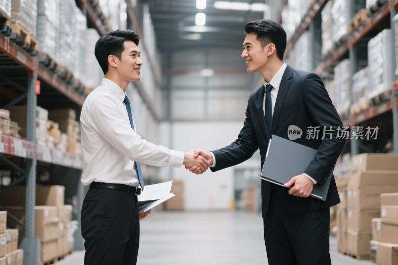 商务握手仓库场景