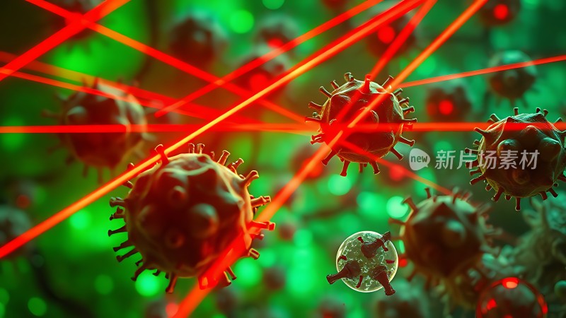 新片场素材 病毒与激光交织
