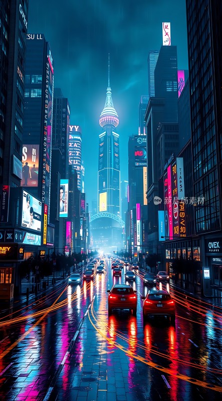 霓虹灯下的都市之夜