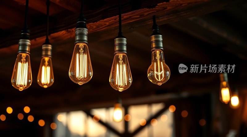 复古灯泡温馨夜色