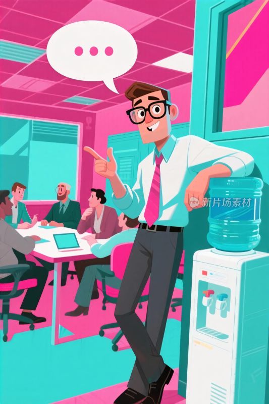 办公室场景商务插画