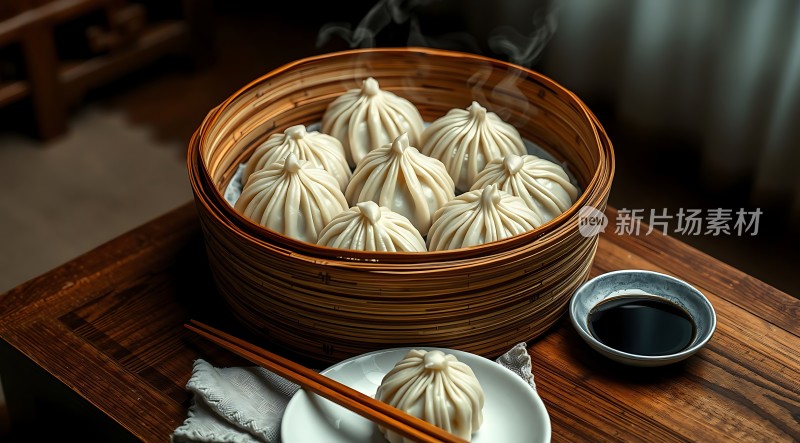 蒸笼里的美味包子