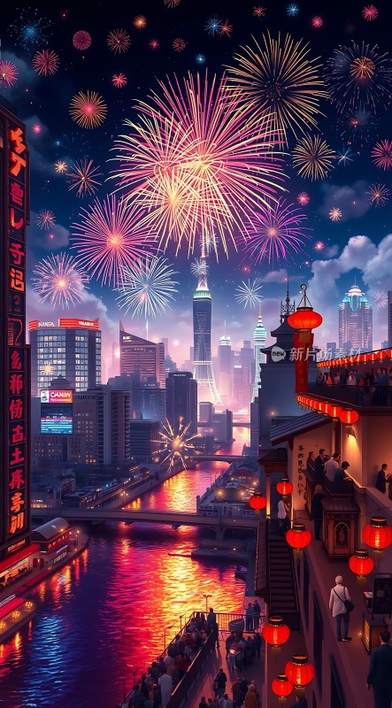 烟花璀璨夜上海