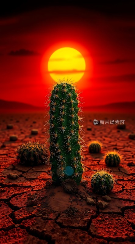 日落下的坚韧生命