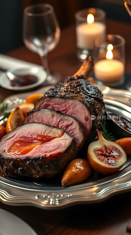 烛光晚餐美味烤肉