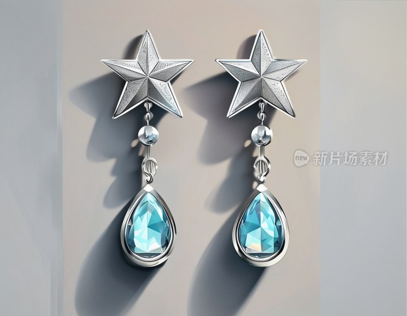 银色五角星耳环