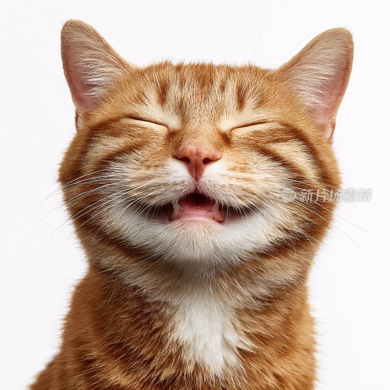 开心的橘猫特写