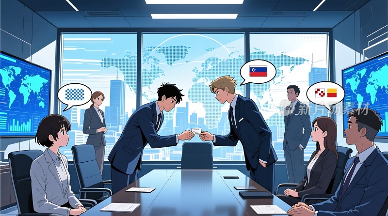 商务会议上的国际交流与合作