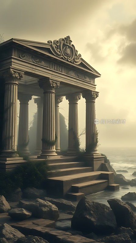 古建筑海边遗迹