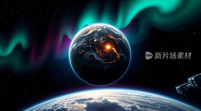 宇宙奇观地球与极光