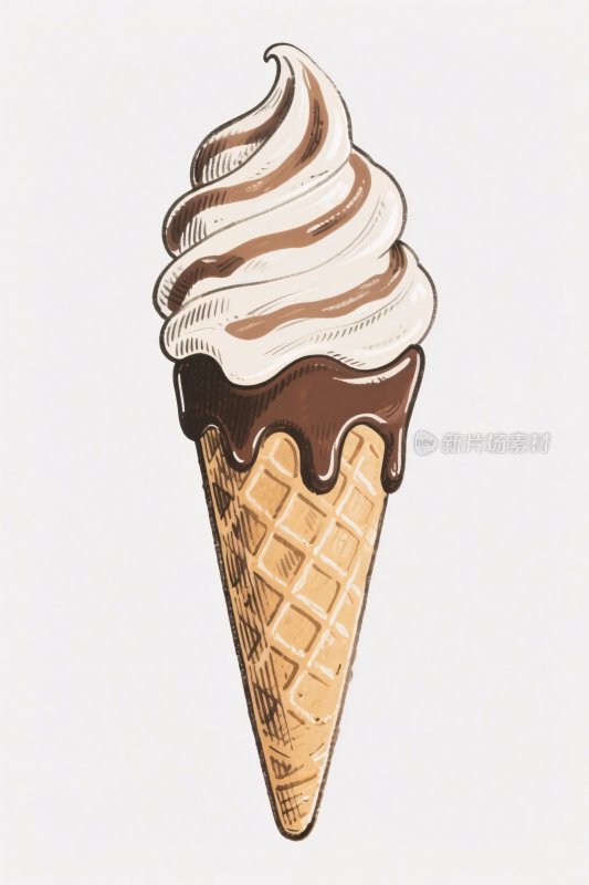 冰淇淋甜筒插画