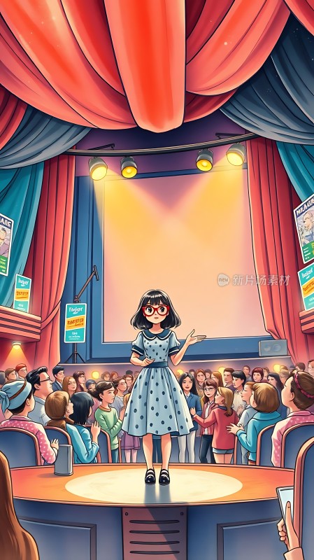 舞台上的小女孩