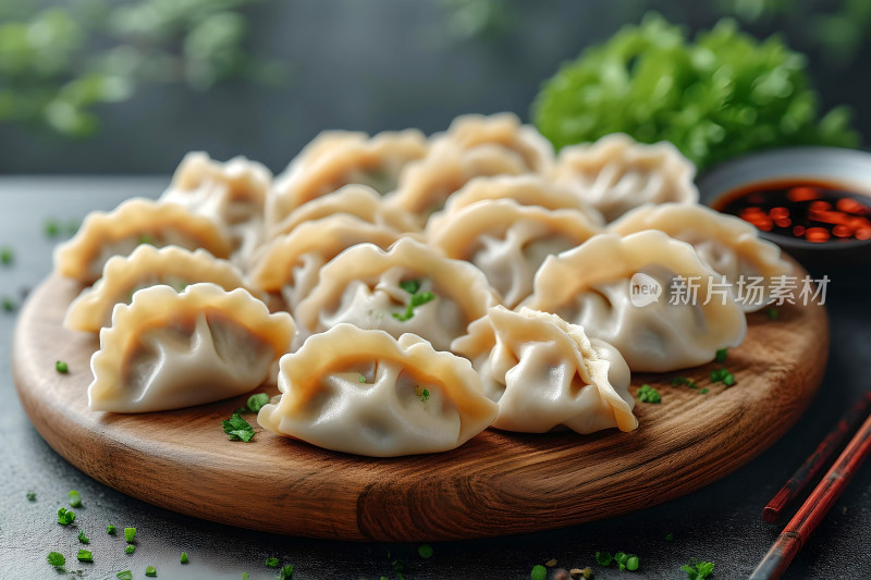 新年背景团圆饺子美食