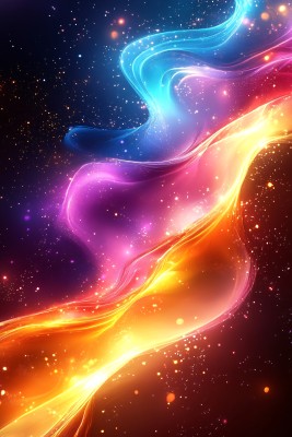 绚丽多彩的流动光带背景 绚丽多彩的流动光带背景