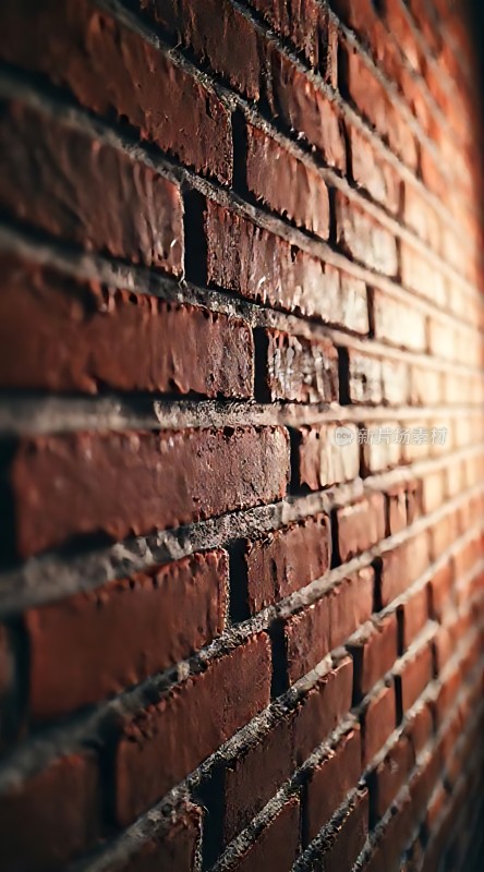红砖墙光影交错展现独特魅力