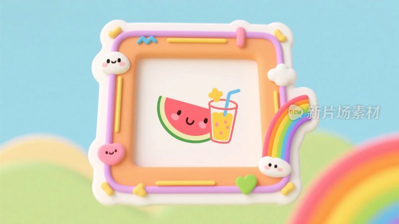 可爱卡通相框插画