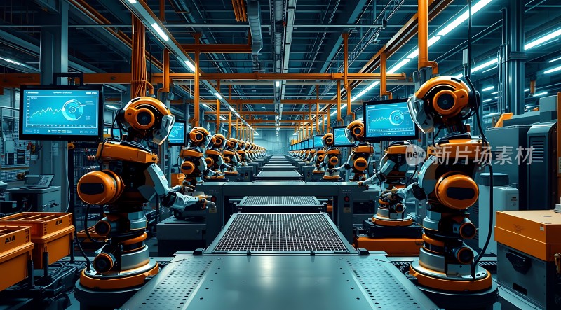 智能工厂机器人生产线高效运作