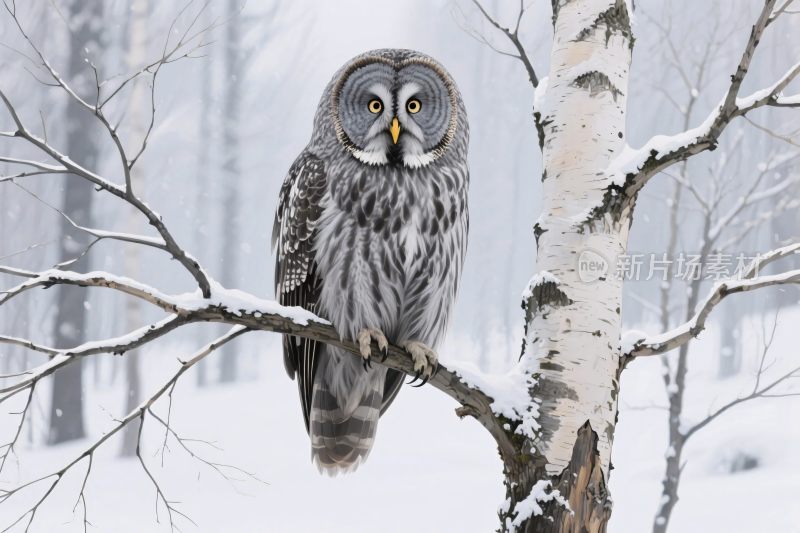 雪地猫头鹰栖息
